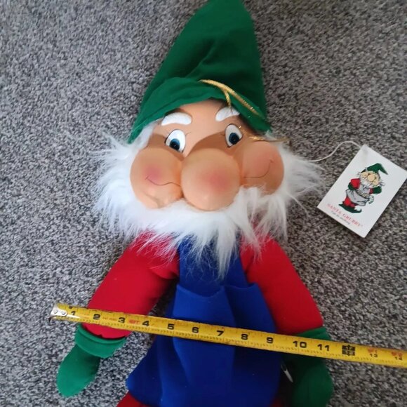 Vintage National Rennoc Christmas Elf Santa's Beat SANTA GRUBBY Stocking Zipper - Picture 7 of 7